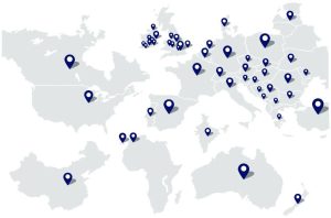 Zeus-world-map Weltweite Standorte der Zeus Packaging Group